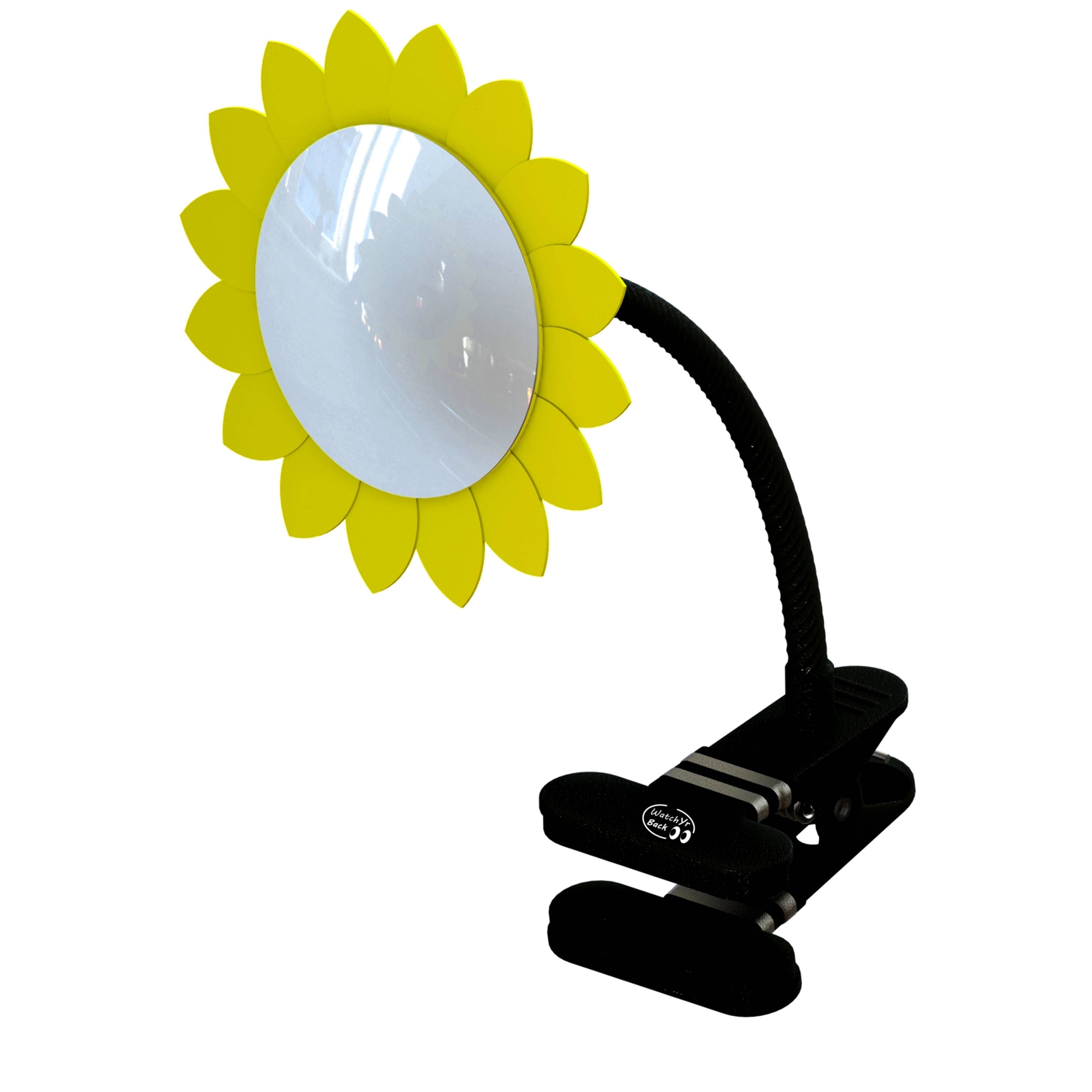 Wide Angle View Clear Reflection Clip On Convex Mirror Yellow Sun
